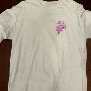 Men's White T-Shirt with Purple Logo
